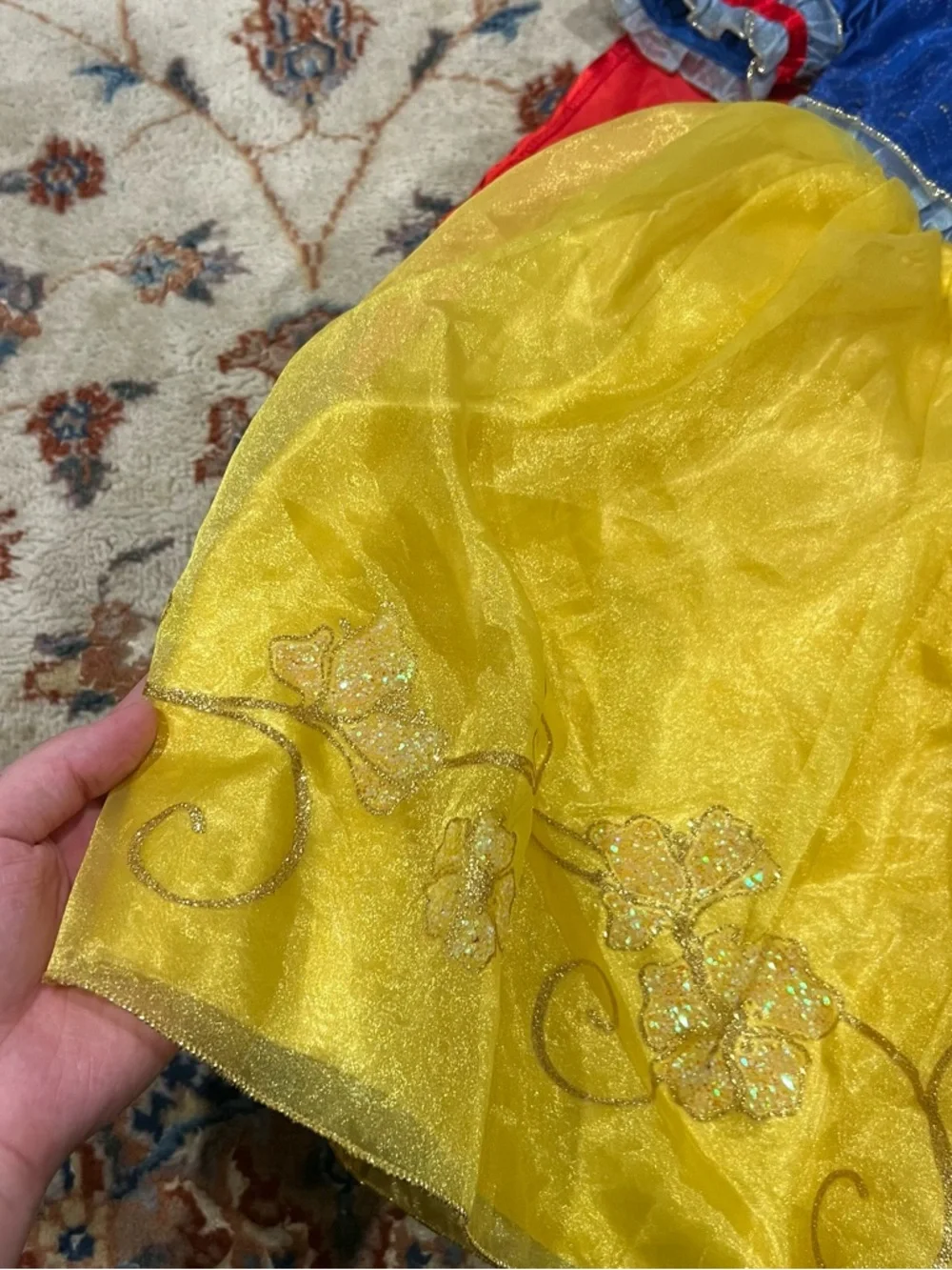 Disney Snow White Inspired Girls' Yellow, Blue & Red Costume Dress - Picture 4 of 4